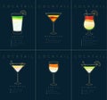 Poster cocktails Mojito dark blue Royalty Free Stock Photo