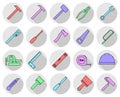 Set of flat colorful repair tool icons. Royalty Free Stock Photo
