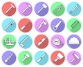 Set of flat colorful repair tool icons. Royalty Free Stock Photo