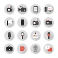 Set of flat colorful vector journalism icons. Mass Royalty Free Stock Photo