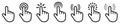 Set of flat cursor icons. Click or press cursor set. Arrow pointer, loading, progress - vector Royalty Free Stock Photo