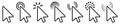Set of flat cursor icons. Click or press cursor set. Arrow pointer, loading, progress - vector Royalty Free Stock Photo