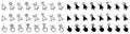 Set of flat cursor icons in hand and arrow form. Mouse click cursor set. Arrow and hand pointer Ã¢â¬â vector