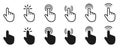 Set of flat cursor icons in hand form - vector