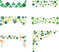 St patricks day clover decorative borders and frames vector set. Royalty Free Stock Photo