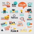 Set of flat design business stickers