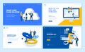 Set of flat design business web page templates