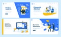 Set of flat design business web page templates Royalty Free Stock Photo