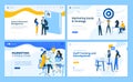 Set of flat design business web page templates Royalty Free Stock Photo