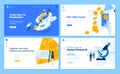 Set of flat design business web page templates Royalty Free Stock Photo