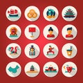 Set of flat design China travel icons Royalty Free Stock Photo