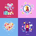 Set of flat design concept icons Royalty Free Stock Photo