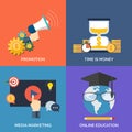 Set of flat design concept icons for business. Royalty Free Stock Photo