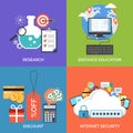 Set of flat design concept icons for business. Royalty Free Stock Photo