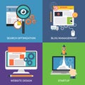 Set of flat design concept icons for business. Royalty Free Stock Photo