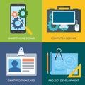 Set of flat design concept icons for business. Royalty Free Stock Photo