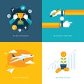 Set of flat design concept icons for business Royalty Free Stock Photo