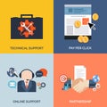 Set of flat design concept icons for business. Royalty Free Stock Photo