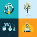 Set of flat design concept icons for education Royalty Free Stock Photo