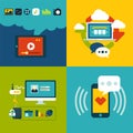 Set of flat design concept icons for web and Royalty Free Stock Photo