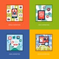 Set of flat design concept icons Royalty Free Stock Photo