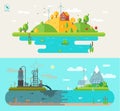 Set of flat design concept illustrations Royalty Free Stock Photo