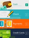 Set of flat design concepts payment online