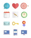 Set of flat design cute icons for your website or application