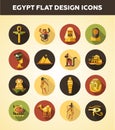 Set of flat design Egypt travel icons Royalty Free Stock Photo