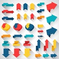 Set of flat design elements arrows and banners Royalty Free Stock Photo