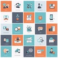 Set of flat design icons for business, pay per click Royalty Free Stock Photo