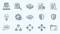 Set of Flat Design Icons for Data Management and Security Concepts Keywords: database, server, network, data Royalty Free Stock Photo