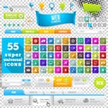 Set of Flat Design Icons, Elements, Widgets and Me Royalty Free Stock Photo