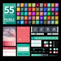 Set of flat design icons, elements, widgets Royalty Free Stock Photo