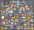 Set of flat design icons for internet-banking Royalty Free Stock Photo