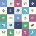 Set of flat design icons for medicine