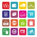 Set of flat design icons for shopping and E-commerce Royalty Free Stock Photo