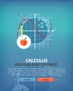 Set of flat design illustration concepts for calculus. Education and knowledge ideas. Mathematic science. Concepts for