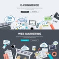 Set of flat design illustration concepts for e-commerce and web marketing Royalty Free Stock Photo