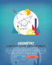 Set of flat design illustration concepts for geometry Education and knowledge ideas. Mathematic science. Concepts for