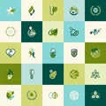 Set of flat design nature icons Royalty Free Stock Photo