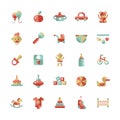 Set of flat design pastel cute baby icons Royalty Free Stock Photo