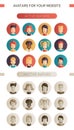 Set of flat design people icon avatars