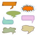 Set of flat design social media stickers Royalty Free Stock Photo