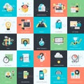 Set of flat design style icons for business and marketing Royalty Free Stock Photo