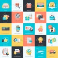 Set of flat design style icons for e-commerce, online shopping