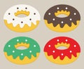 Set of flat donuts icon