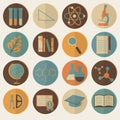 Set of flat education icons for design Royalty Free Stock Photo