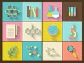 Set of flat education icons for design Royalty Free Stock Photo