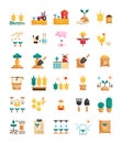 Set of flat farming agriculture icons